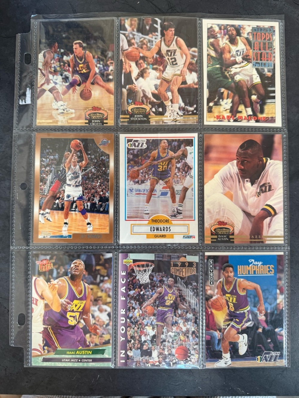Topps Fleer SkyBox Upper Deck Utah Jazz NBA 1990's 9 Card Lot Malone Stockton #1